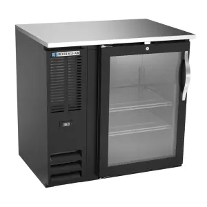 Beverage-Air BBN36HC-FG-B 36" Bar Refrigerator - 1 Swinging Glass Door, Black, 115v