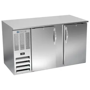 Beverage-Air BB58HC-F-S 58" Bar Refrigerator - 2 Swinging Solid Doors, Stainless, 115v