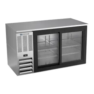 Beverage-Air BB58HC-GS-S 59" Bar Refrigerator - 2 Sliding Glass Doors, Stainless, 115v