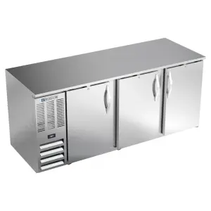 Beverage-Air BB78HC-S 78" Bar Refrigerator - 3 Swinging Solid Doors, Stainless, 115v