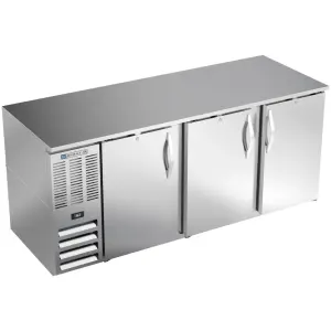 Beverage-Air BB78HC-S 79" Bar Refrigerator - 3 Swinging Solid Doors, Stainless, 115v