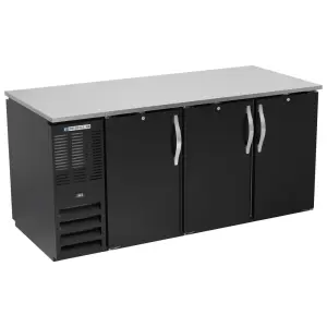 Beverage-Air BB72HC-PT-B 72" Bar Refrigerator - 6 Swinging Solid Doors, Black, 115v