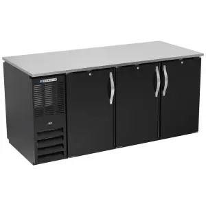 Beverage-Air BB72HC-PT-B 72" Pass Thru Bar Refrigerator - 6 Swinging Solid Doors, Black, 115v
