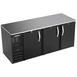 Beverage-Air BB78HC-F-B 78" Bar Refrigerator - 3 Swinging Solid Doors, Black, 115v