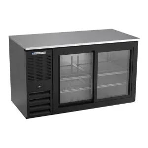 Beverage-Air BB48HC-G-PT-B 48" Bar Refrigerator - 4 Swinging Glass Doors, Black, 115v