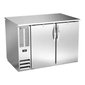 Beverage-Air BB48HC-PT-S 48" Pass Thru Bar Refrigerator - 4 Swinging Solid Doors, Stainless, 115v
