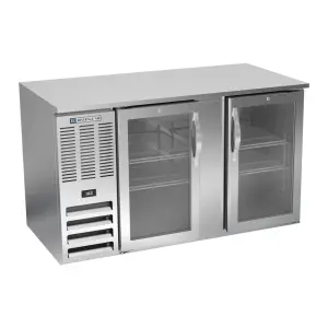 Beverage-Air BB58HC-FG-S 59" Bar Refrigerator - 2 Swinging Glass Doors, Stainless, 115v
