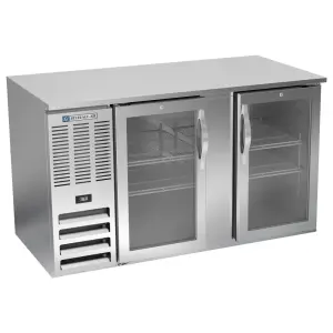Beverage-Air BB58HC-FG-S 58" Bar Refrigerator - 2 Swinging Glass Doors, Stainless, 115v