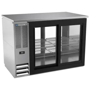 Beverage-Air BBN48HC-GS-PT-S 48" Bar Refrigerator - 4 Sliding Glass Doors, Stainless, 115v