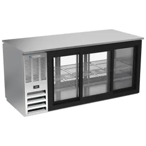 Beverage-Air BB72HC-GS-PT-S 72" Bar Refrigerator - 6 Sliding Glass Doors, Stainless, 115v