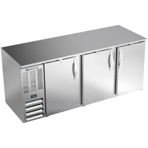 Beverage-Air BB78HC-F-S 79" Bar Refrigerator - 3 Swinging Solid Doors, Stainless, 115v