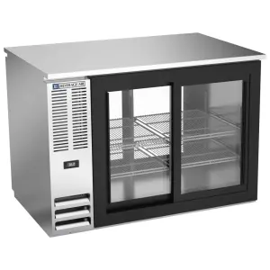 Beverage-Air BB48HC-GS-PT-S 48" Bar Refrigerator - 4 Sliding Glass Doors, Stainless, 115v