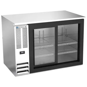 Beverage-Air BB48HC-F-GS-S 48" Bar Refrigerator - 2 Sliding Glass Doors, Stainless, 115v