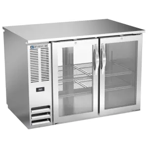 Beverage-Air BB48HC-FG-PT-S 48" Bar Refrigerator - 4 Swinging Glass Doors, Stainless, 115v