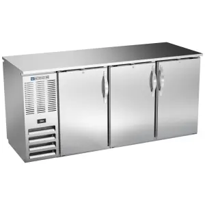 Beverage-Air BBN72HC-F-PT-S 72" Bar Refrigerator - 6 Swinging Solid Doors, Stainless, 115v