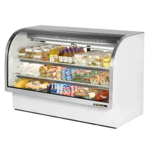 True TCGG-72-HC-LD 72-1/4" Full Service Deli Case w/ Curved Glass - (3) Levels, 115v