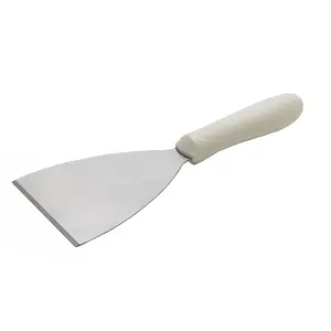 Winco TWP-40 4 7/8" Scraper w/ White Plastic Handle, Stainless Steel