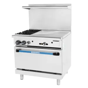 Turbo Air TARG-2B24G 36" 2 Burner Gas Range w/ Griddle & Standard Oven, Natural Gas