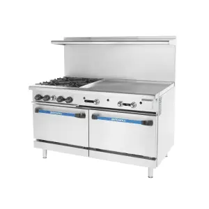 Turbo Air TARG-4B36G 60" 4 Burner Gas Range w/ Griddle & (2) Standard Ovens, Liquid Propane