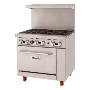 Migali C-RO6B-LP 36" 6 Burner Gas Range w/ Standard Oven, Liquid Propane