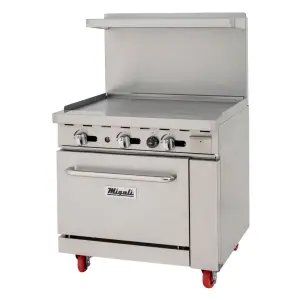 Migali C-RO-36G-NG 36" Gas Range w/ Full Griddle & Standard Oven, Natural Gas