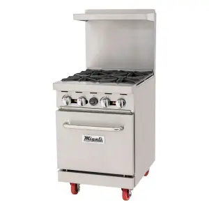 Migali C-RO4B-LP 24" 4 Burner Gas Range w/ Standard Oven, Liquid Propane