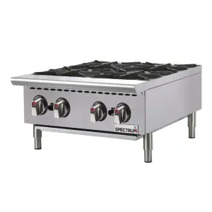 Winco NGHP-4 24" Gas Hotplate w/ (4) Burners & Manual Controls, Convertible