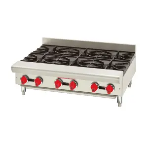 American Range ARSHP-36-6 36" Gas Hotplate w/ (6) Burners & Manual Controls, Liquid Propane