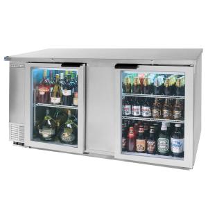 Beverage-Air BB68HC-1-G-S-WINE 69" Stainless Steel Counter Height Glass Door Back Bar Wine Refrigerator
